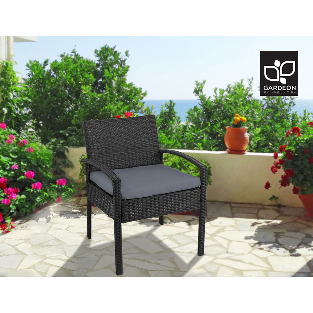 Outdoor Furniture Bistro Wicker Chair Black - House Things Furniture > Outdoor