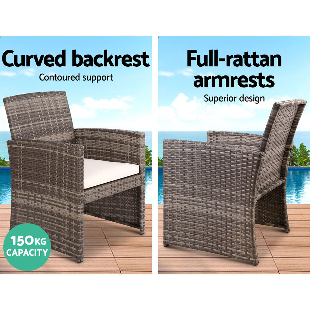 Wicker Lounge Sofa Set 4 piece - House Things Furniture > Outdoor
