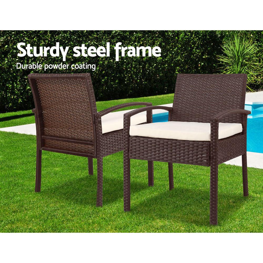 3-piece Outdoor Set - Brown - House Things Furniture > Outdoor