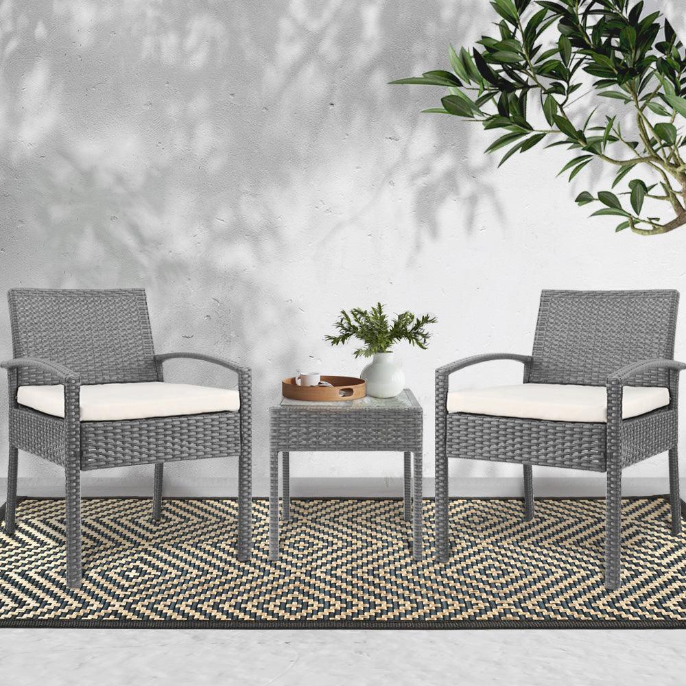 3-piece Outdoor Set - Grey - House Things Furniture > Outdoor