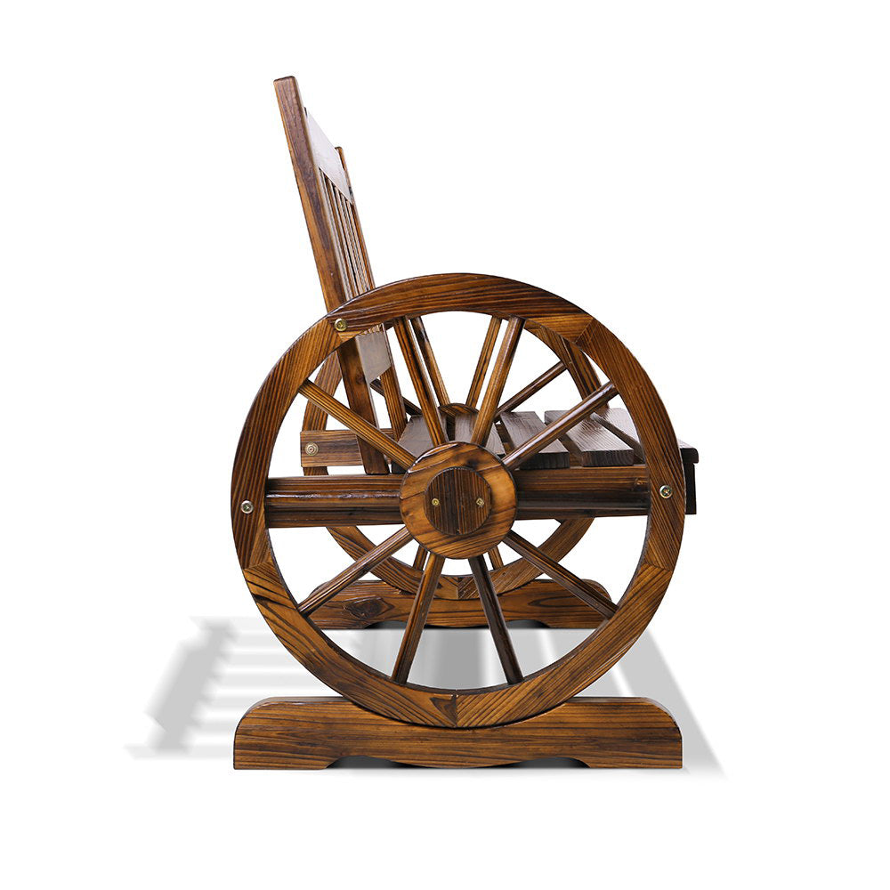 Wooden Wagon Wheel Chair - House Things Furniture > Outdoor