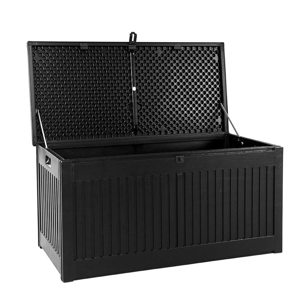 Outdoor Storage Box Container Garden Toy Indoor Tool Chest Sheds 270L Black - House Things Home & Garden > Storage