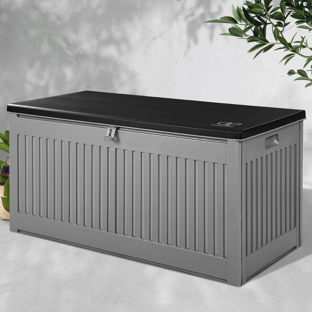 Outdoor Storage Box Container Garden Toy Indoor Tool Chest Sheds 270L Dark Grey - House Things Home & Garden > Storage