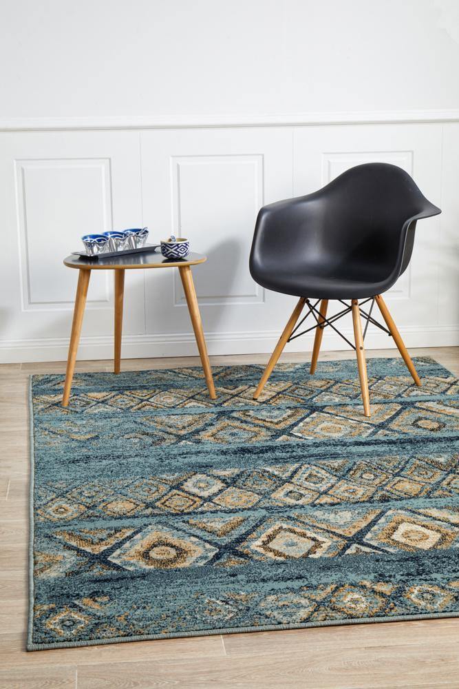 Oxford Mayfair Contrast Blue Rug - House Things Oxford Collection