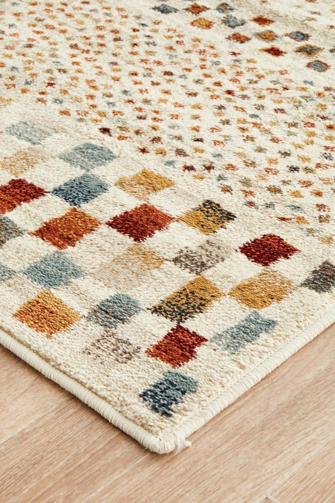 Oxford Mayfair Squares Bone Runner Rug - House Things Oxford Collection