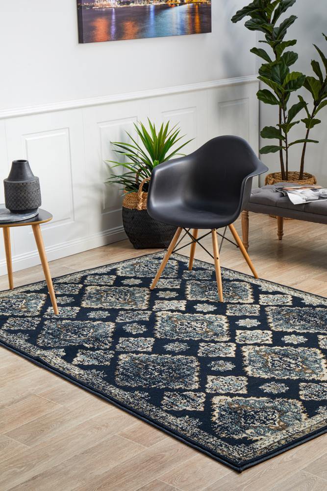 Oxford Mayfair Timeline Navy Rug - House Things Oxford Collection
