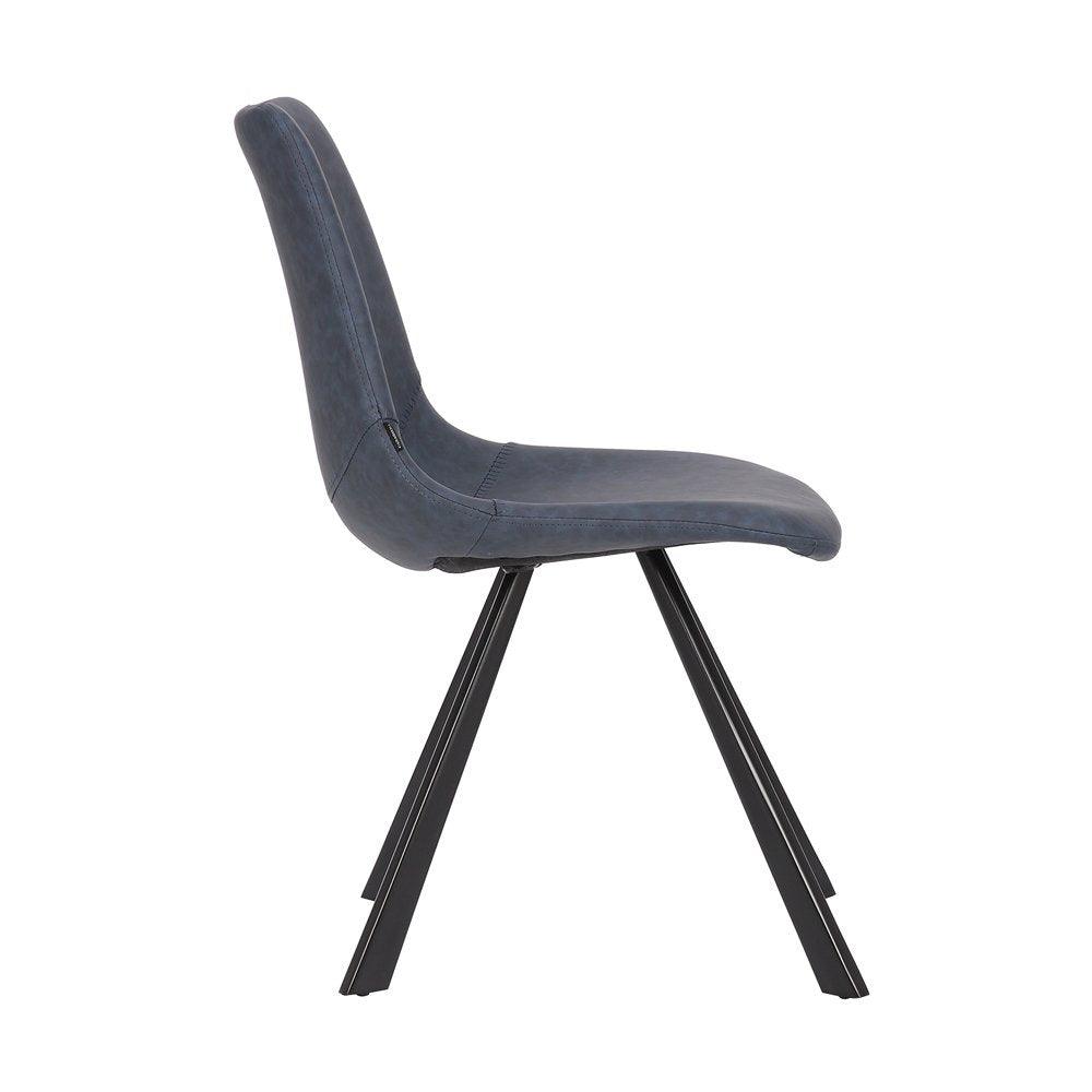 Anja Navy Faux Leather Dining Chair - House Things 