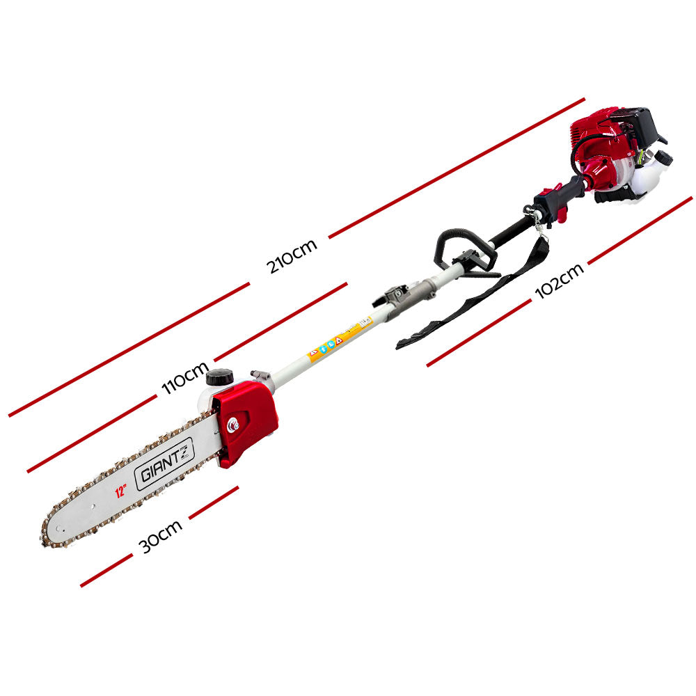 Giantz Pole Chainsaw 4 Stroke Petrol Hedge Trimmer Pruner Chain Saw Long - House Things Tools > Power Tools
