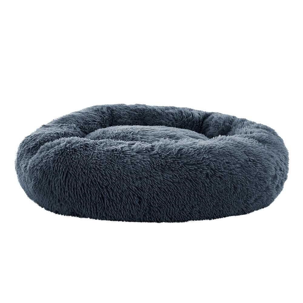 Pet Bed Dog Cat Calming Bed Large 90cm Dark Grey Sleeping Comfy Cave Washable - House Things Pet Care > Dog Supplies