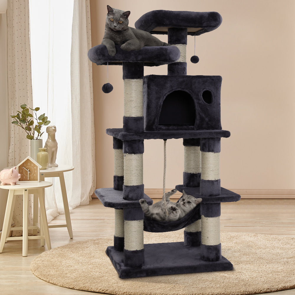 i.Pet Cat Tree Trees Scratching Post Scratcher Tower Condo House Furniture Wood - House Things Pet Care > Cat Supplies
