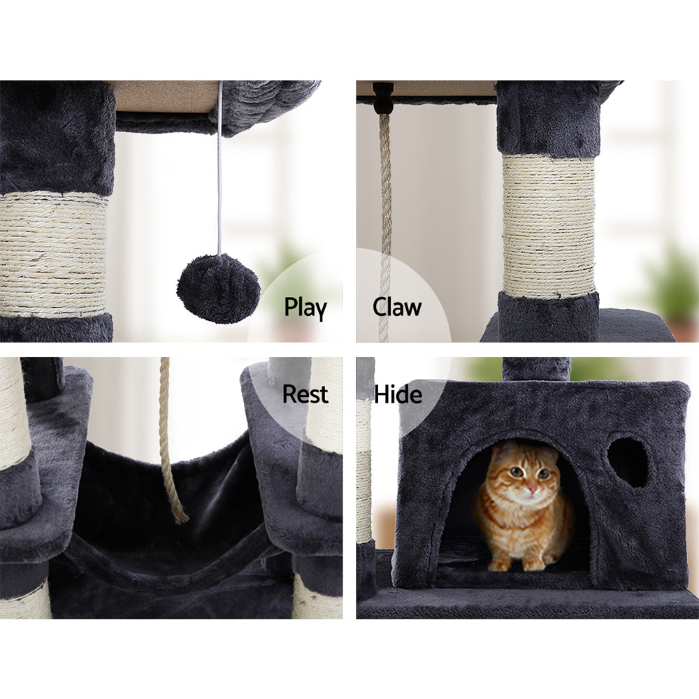 i.Pet Cat Tree Trees Scratching Post Scratcher Tower Condo House Furniture Wood - House Things Pet Care > Cat Supplies