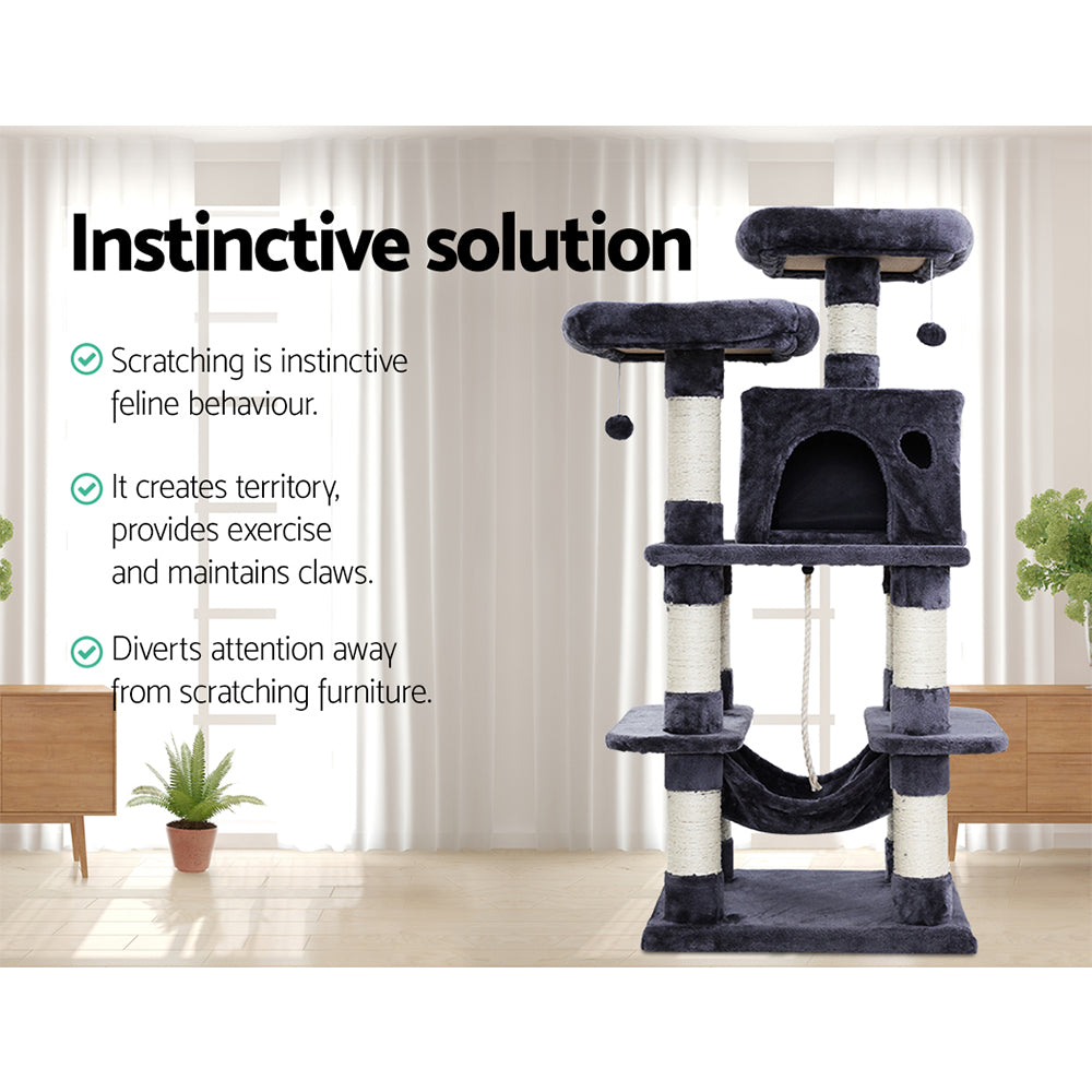 i.Pet Cat Tree Trees Scratching Post Scratcher Tower Condo House Furniture Wood - House Things Pet Care > Cat Supplies