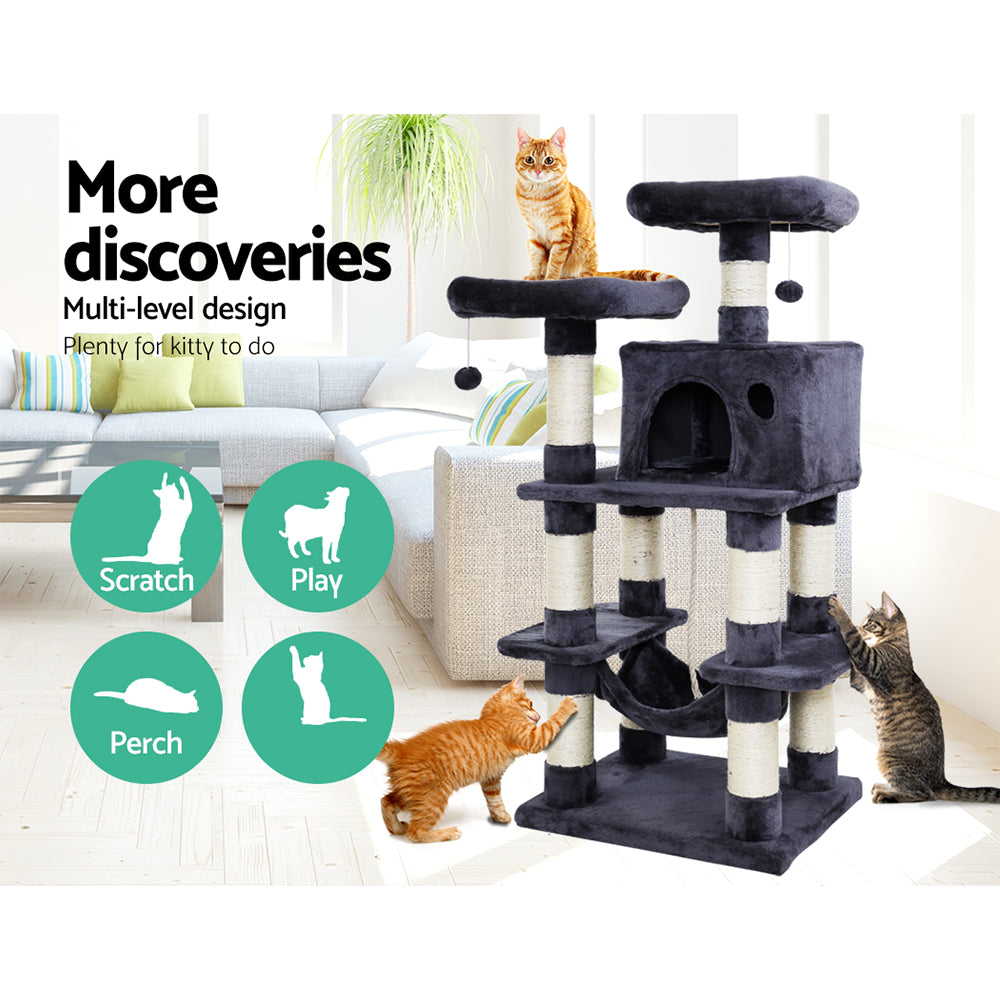 i.Pet Cat Tree Trees Scratching Post Scratcher Tower Condo House Furniture Wood - House Things Pet Care > Cat Supplies