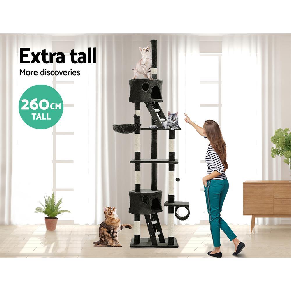 Cat Tree 260cm Trees Scratching Post Tower Condo - House Things Pet Care > Cat Supplies