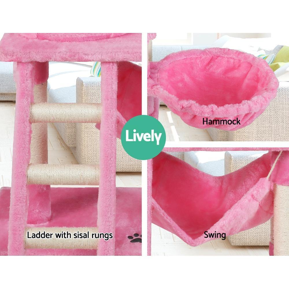 Cat Tree 141cm Trees Scratching Post Scratcher Pink - Housethings 