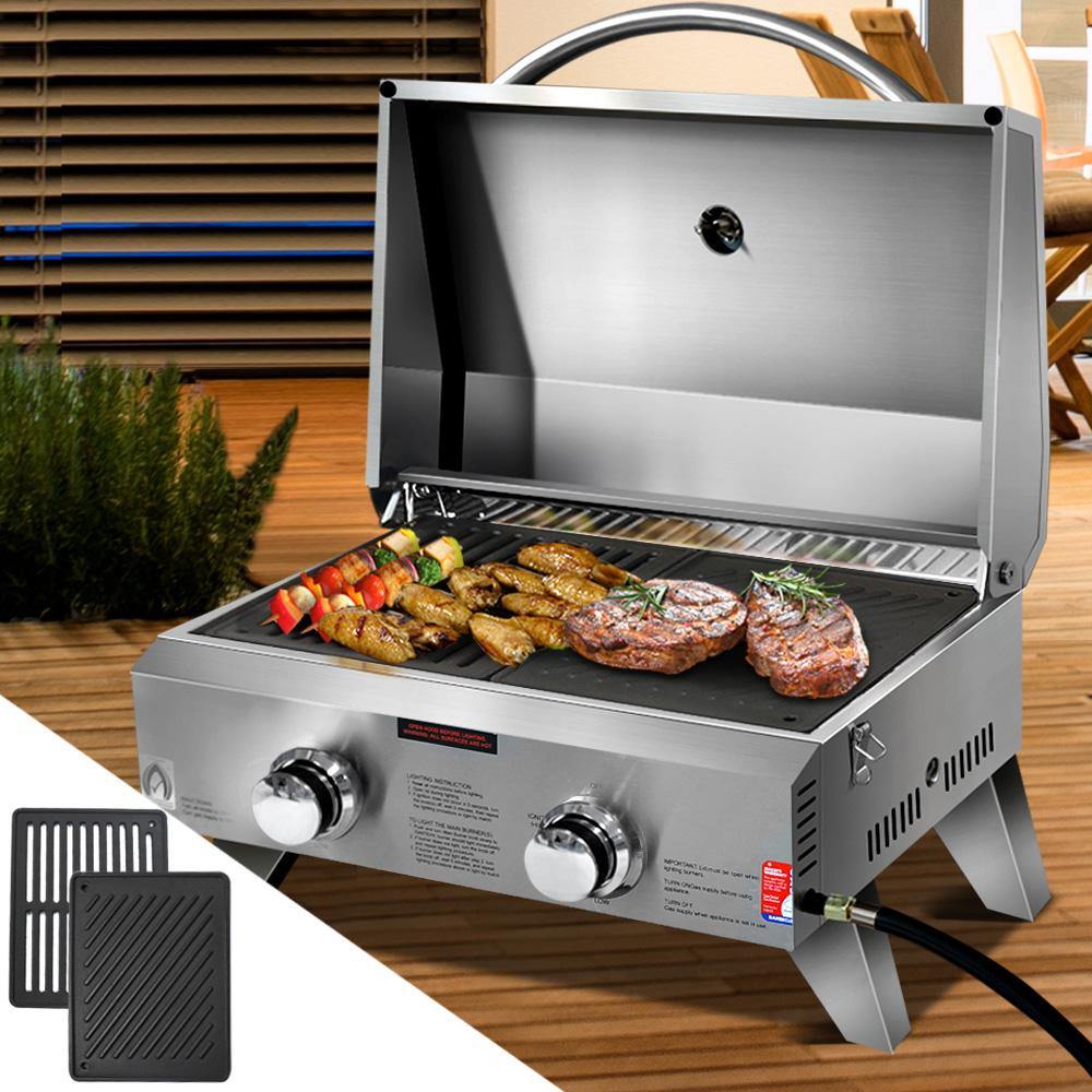 Portable Gas BBQ LPG Cooker Grill 2 Burners - House Things Home & Garden > BBQ