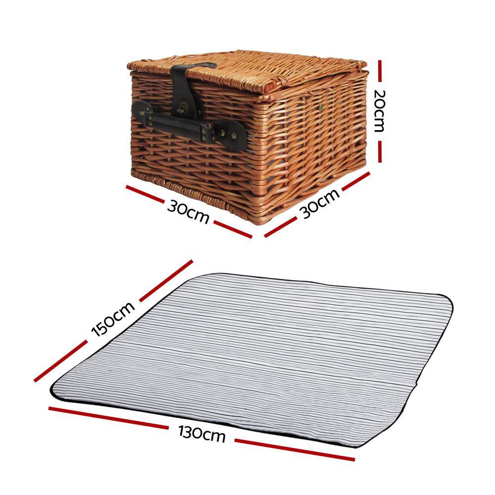 2 Person Picnic Basket with Blanket - House Things Outdoor > Picnic