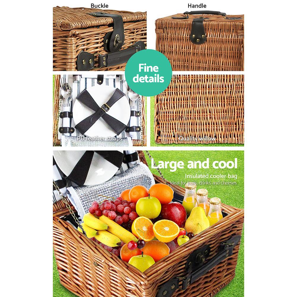 2 Person Picnic Basket with Blanket - House Things Outdoor > Picnic