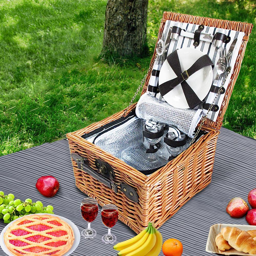 2 person picnic basket with blanket sale