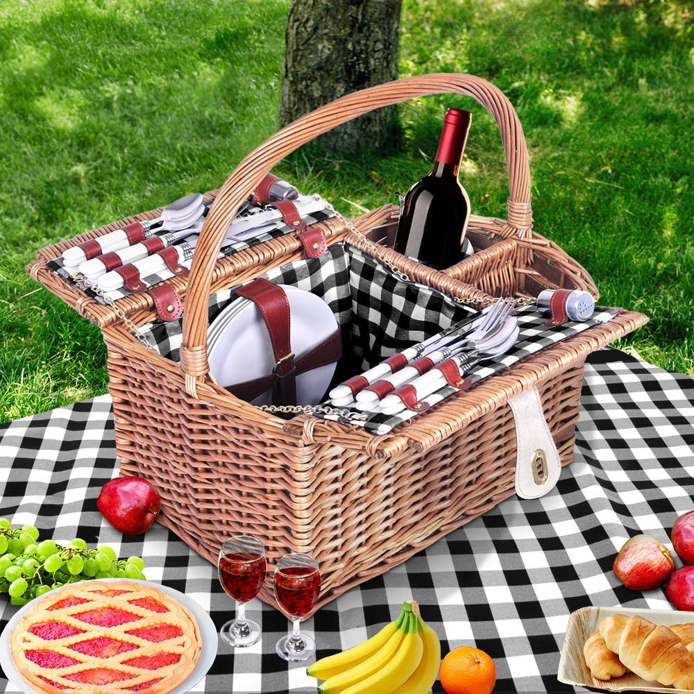 Alfresco Picnic Basket 4 Person Insulated Blanket - House Things Outdoor > Camping
