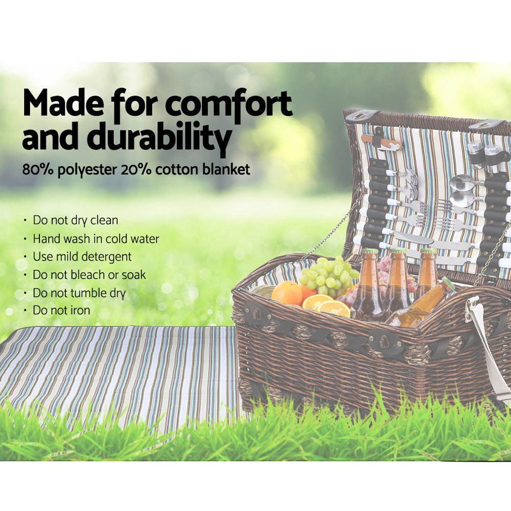 4 Person Wicker Picnic Basket - House Things Outdoor > Picnic