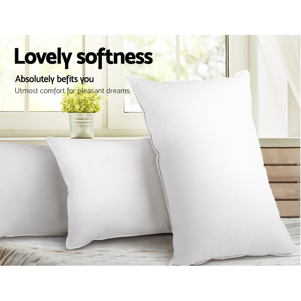 Set of 4 Medium & Firm Cotton Pillows - House Things Home & Garden > Bedding