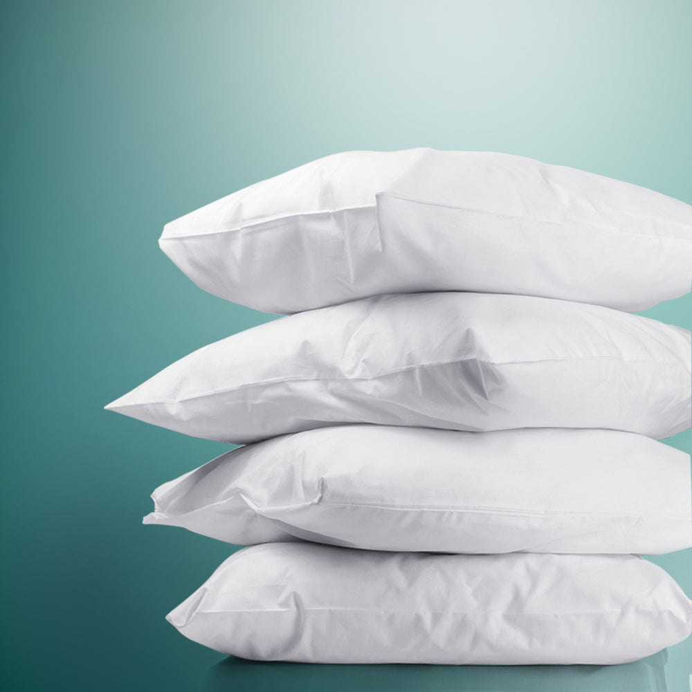 Set of 4 Medium & Firm Cotton Pillows - House Things Home & Garden > Bedding