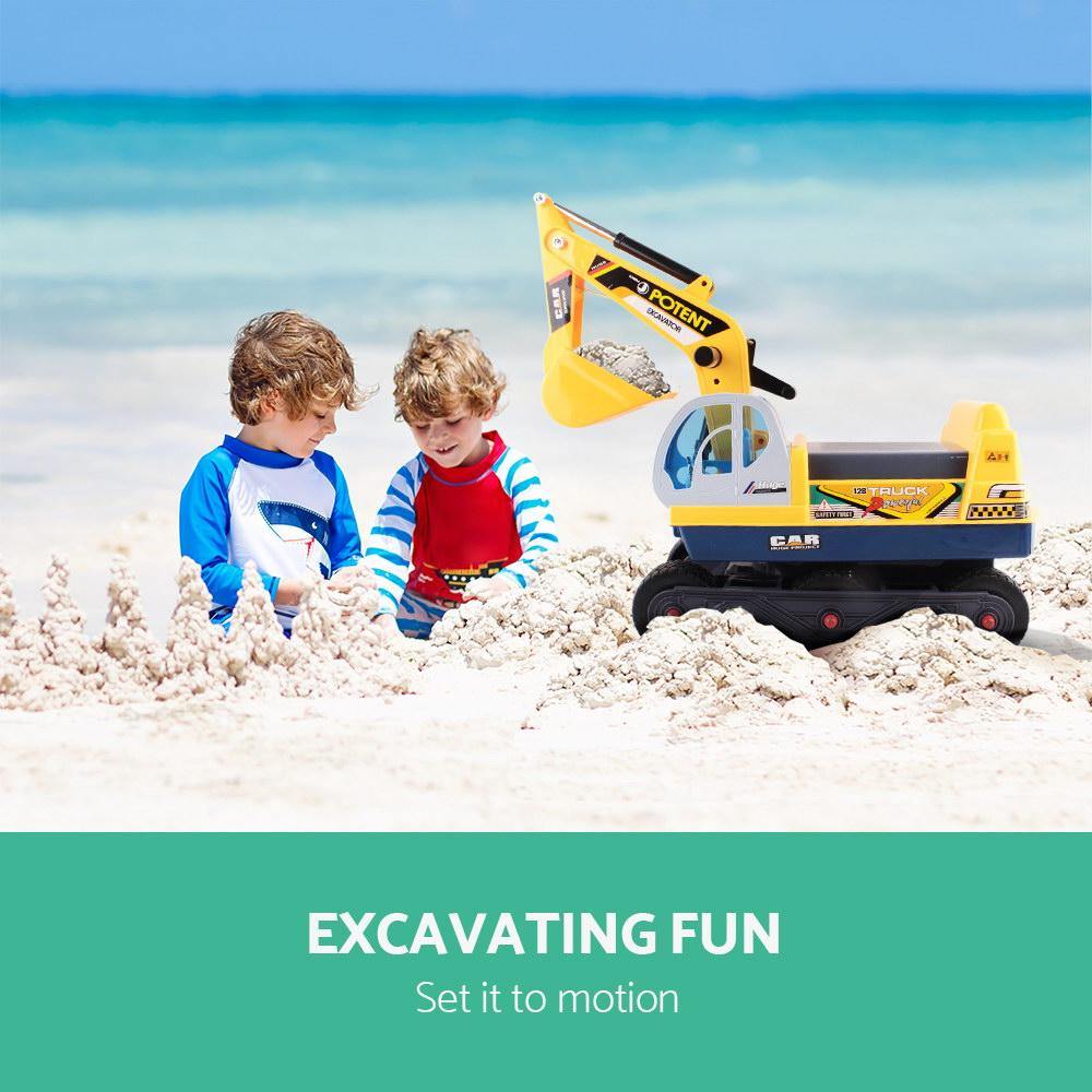 Kids Ride On Excavator - Yellow - House Things Baby & Kids > Cars
