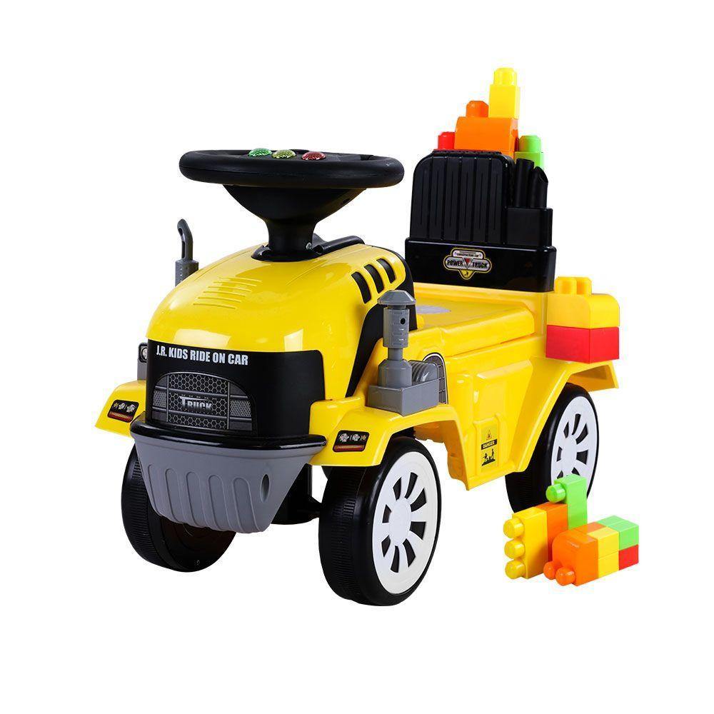 Keezi Kids Ride On Car w/ Building Blocks Toy Cars Engine Vehicle Truck Children - Housethings 