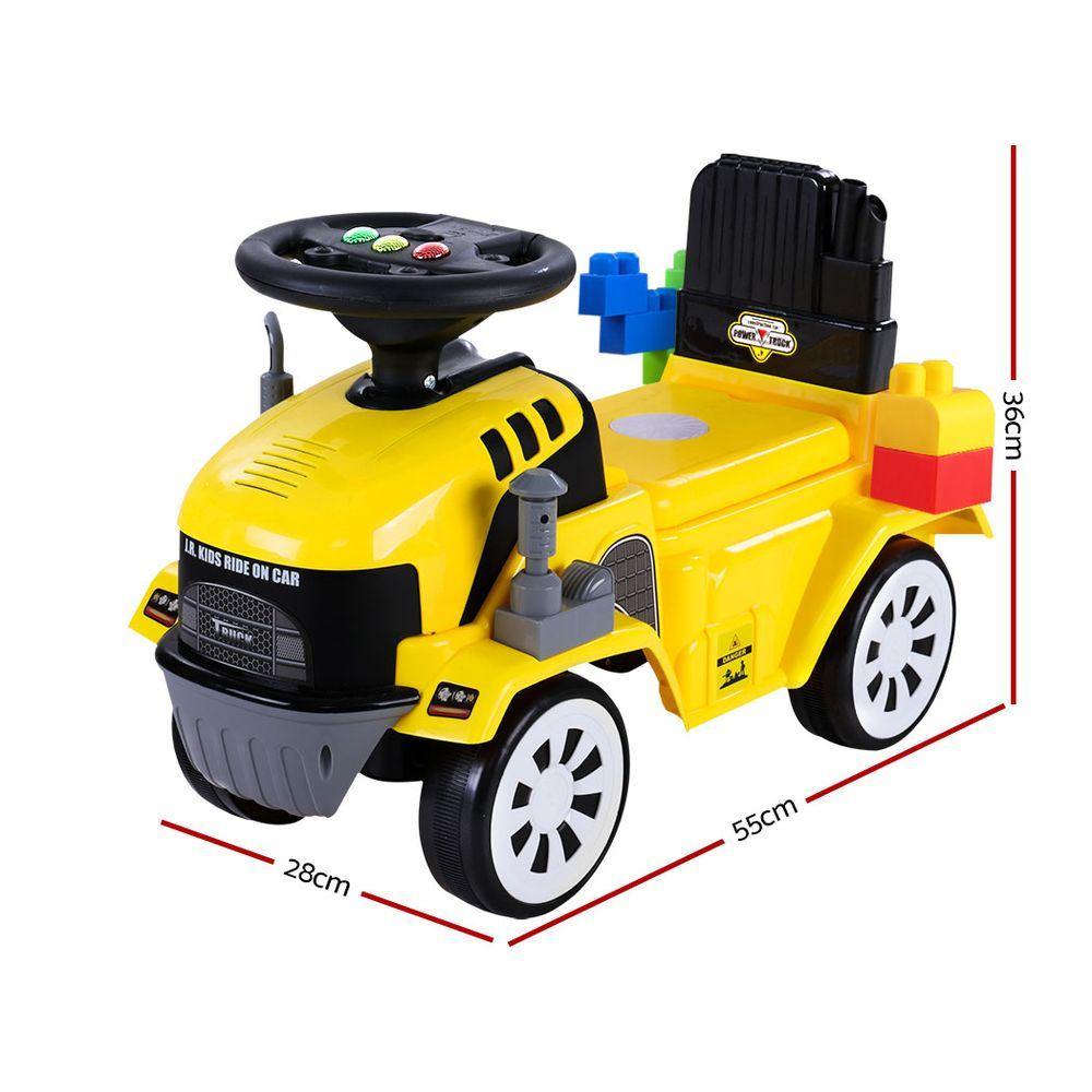 Keezi Kids Ride On Car w/ Building Blocks Toy Cars Engine Vehicle Truck Children - Housethings 