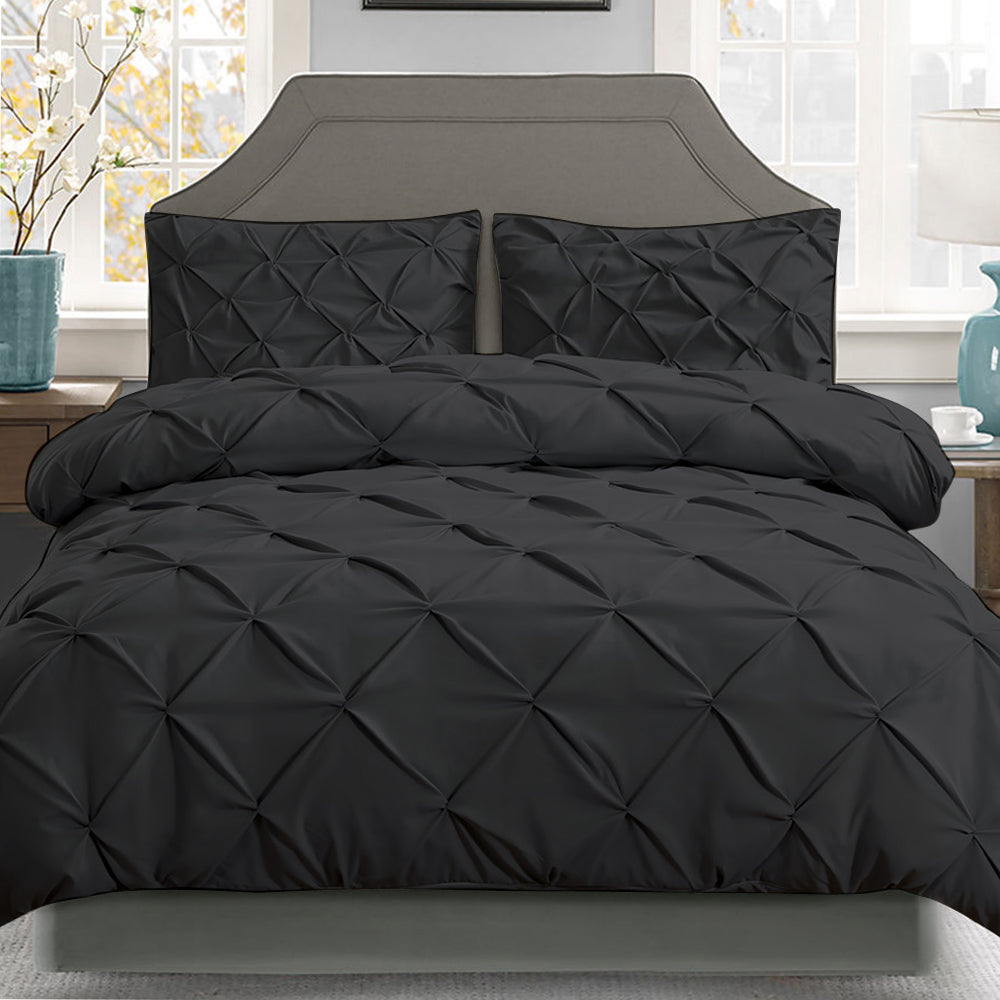 Giselle Bedding Queen Size Quilt Cover Set - Black - House Things Home & Garden > Bedding