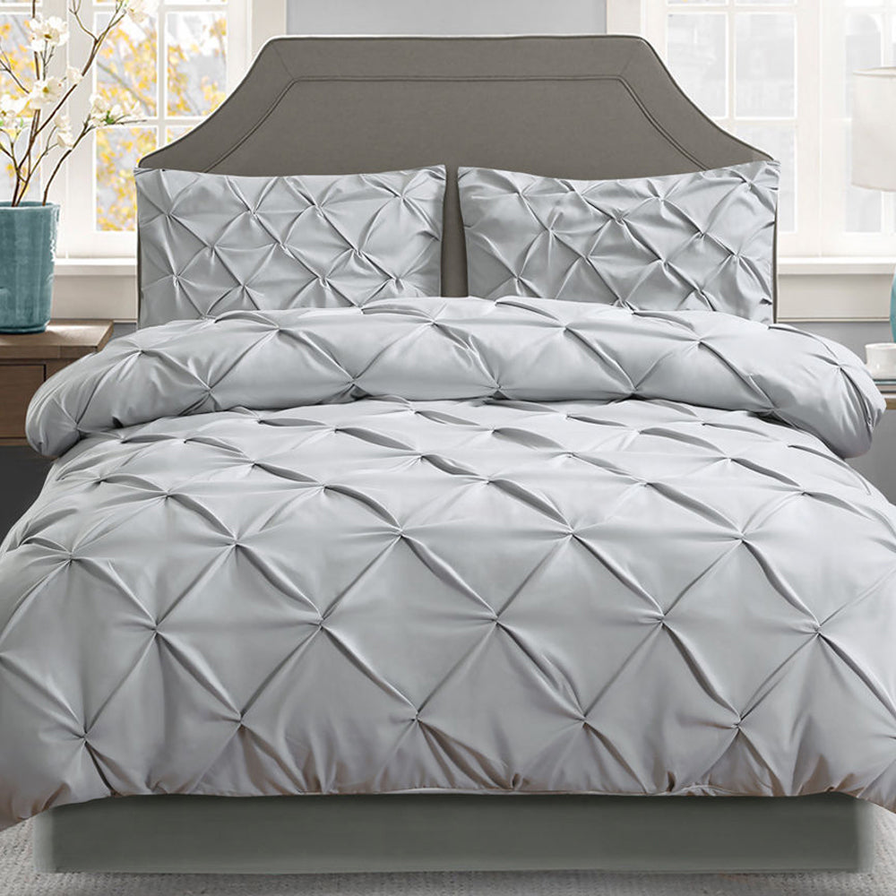 Giselle Bedding Super King Size Quilt Cover Set - Grey - House Things Home & Garden > Bedding