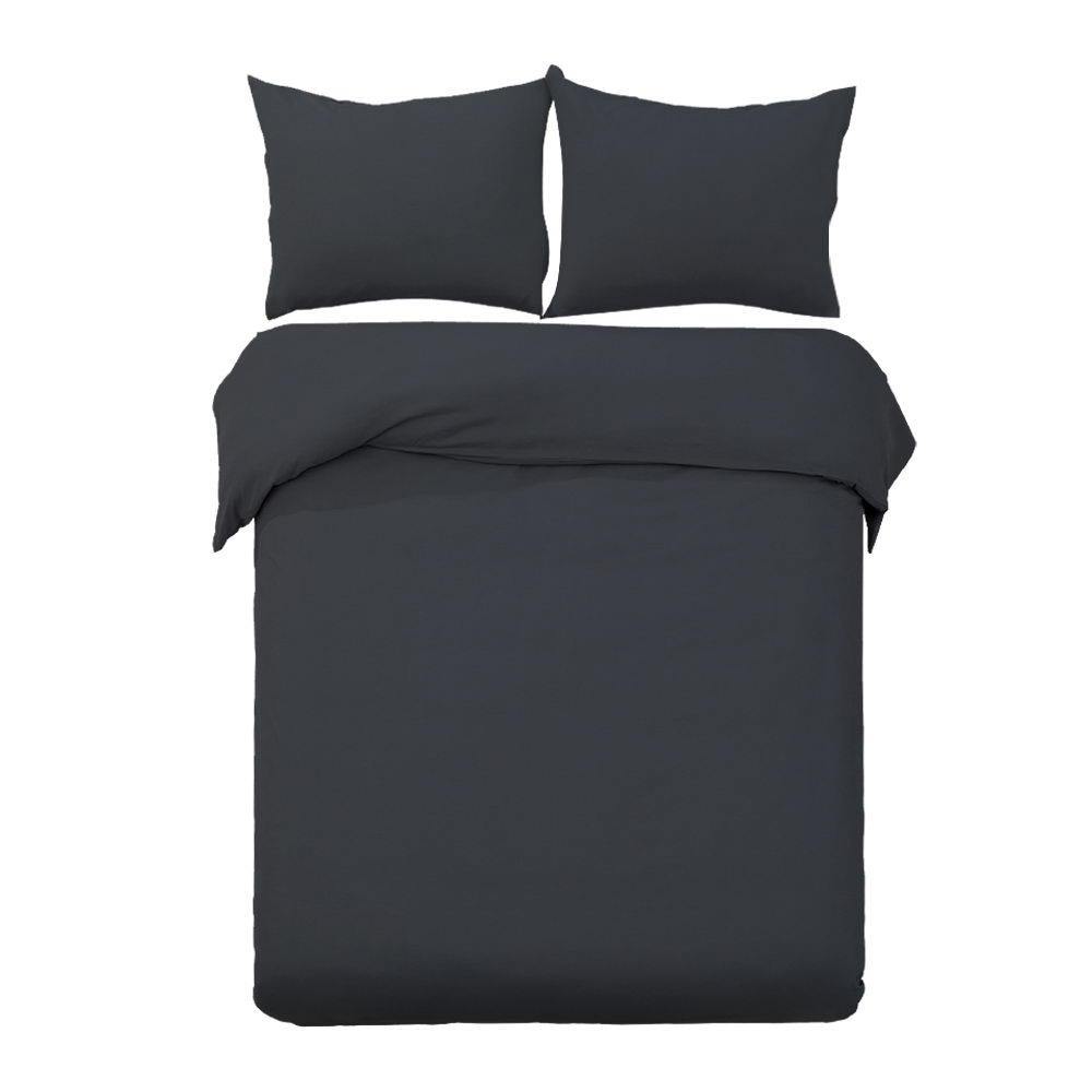 King Size Classic Quilt Cover Set - Black - House Things Home & Garden > Bedding