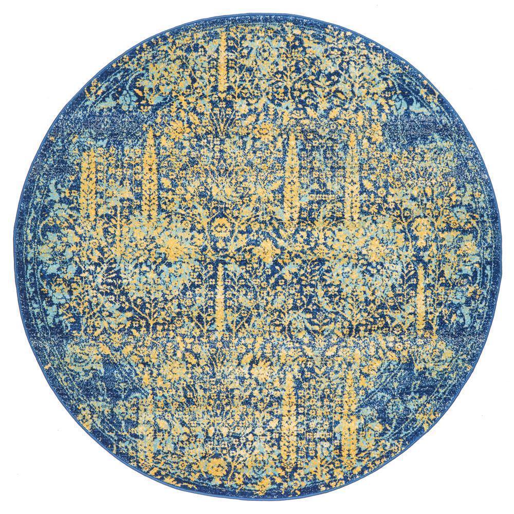 Radiance 411 Royal Blue Round Rug - House Things Radiance Collection
