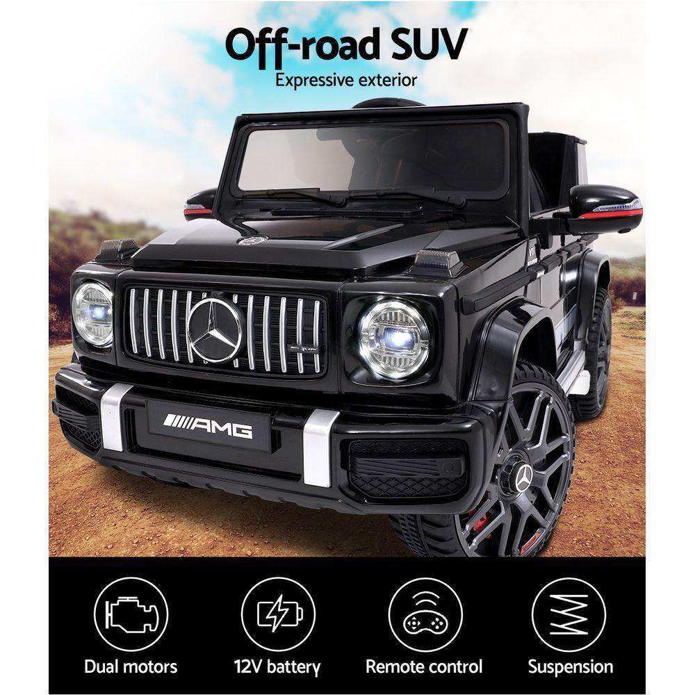 Mercedes-Benz Kids Ride On Car Electric AMG G63 Licensed Remote Cars 12V Black - House Things Baby & Kids > Cars