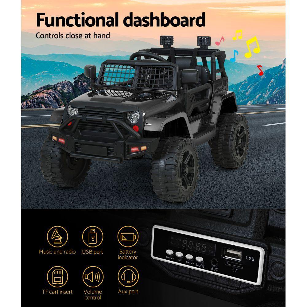 Jeep Kids Ride On Car Electric 12V Car Toys Battery Remote Control Black - House Things Baby & Kids > Cars