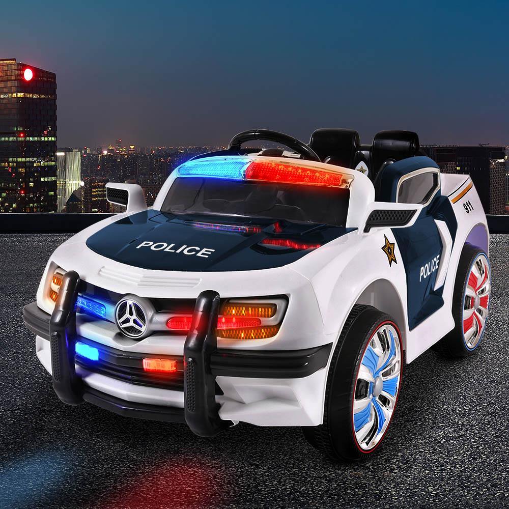 Kids POLICE Ride On Car - Black & White - Housethings 