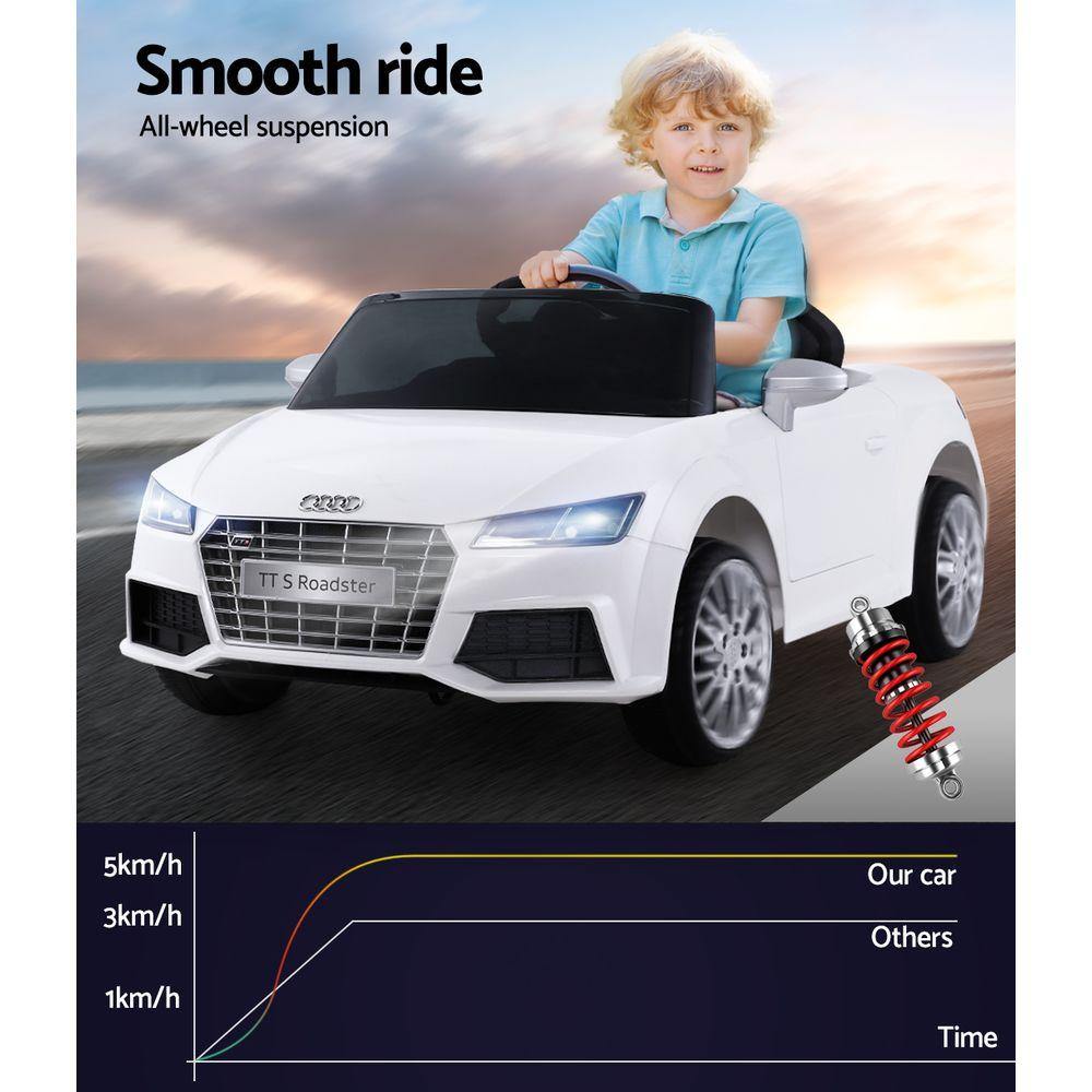 Audi Licensed Kids Ride On Cars Electric Car White - Housethings 