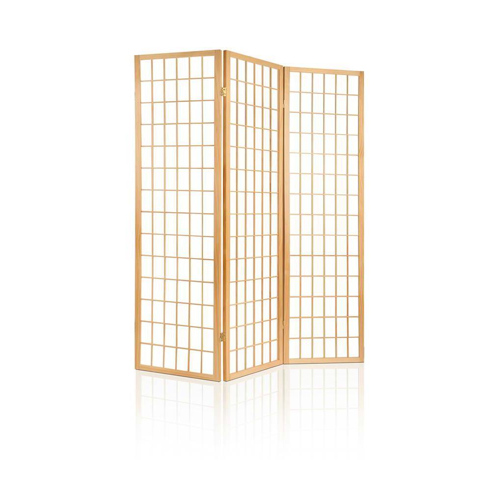 3 Panel Wooden Room Divider - Natural - House Things Furniture > Living Room