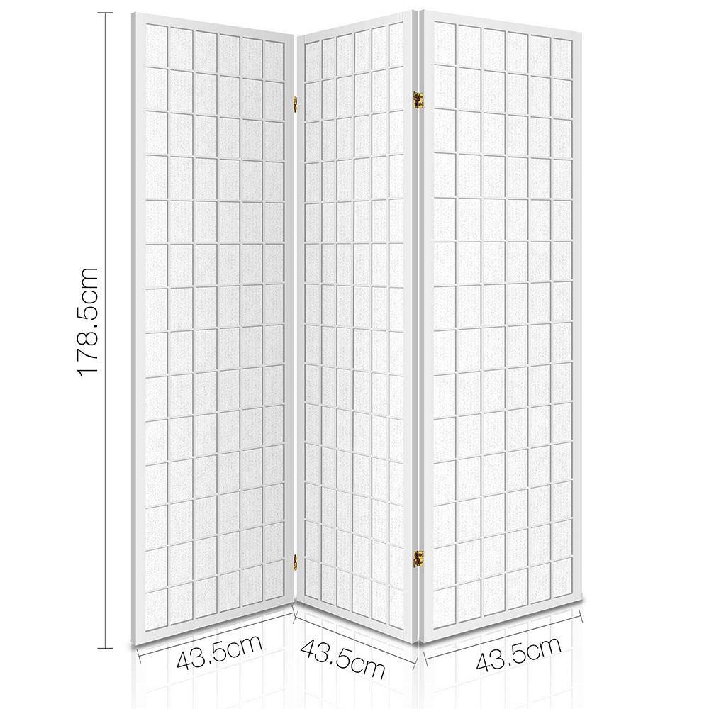 3 Panel Wooden Room Divider - White - House Things Furniture > Living Room