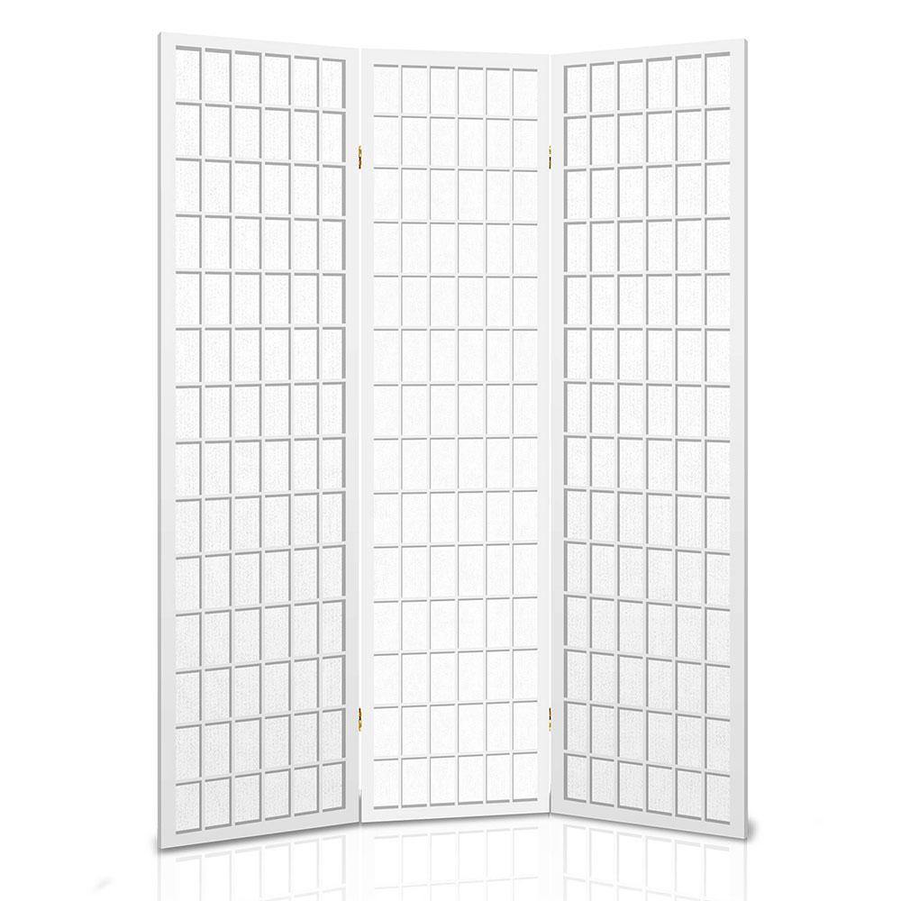 3 Panel Wooden Room Divider - White - House Things Furniture > Living Room