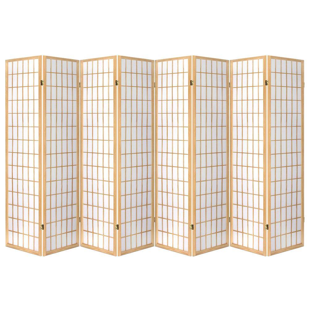 8 Panel Privacy Screen Room Divider Oriental Natural - Housethings 