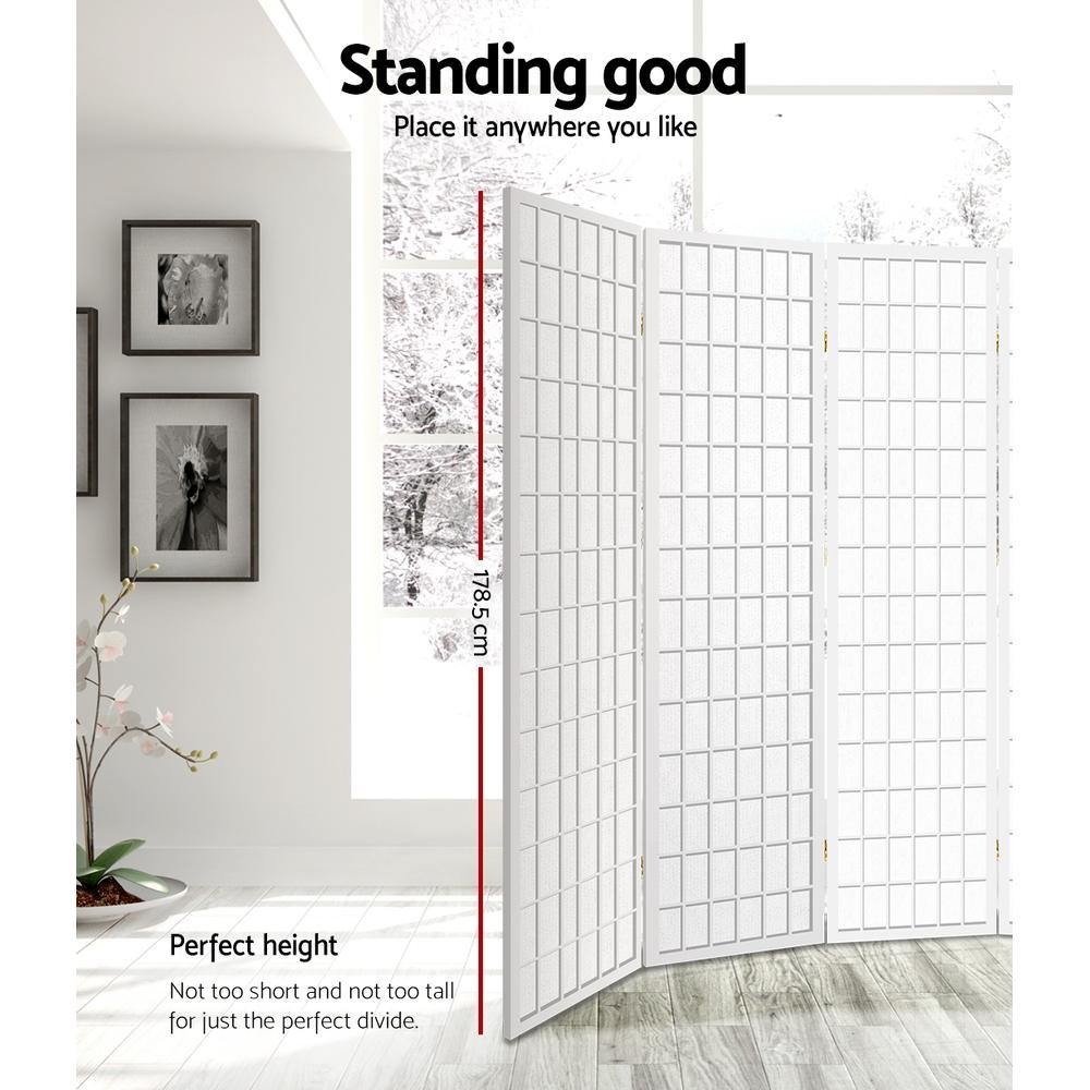 8 Panel Privacy Screen Room Divider Vintage White - House Things Furniture > Living Room
