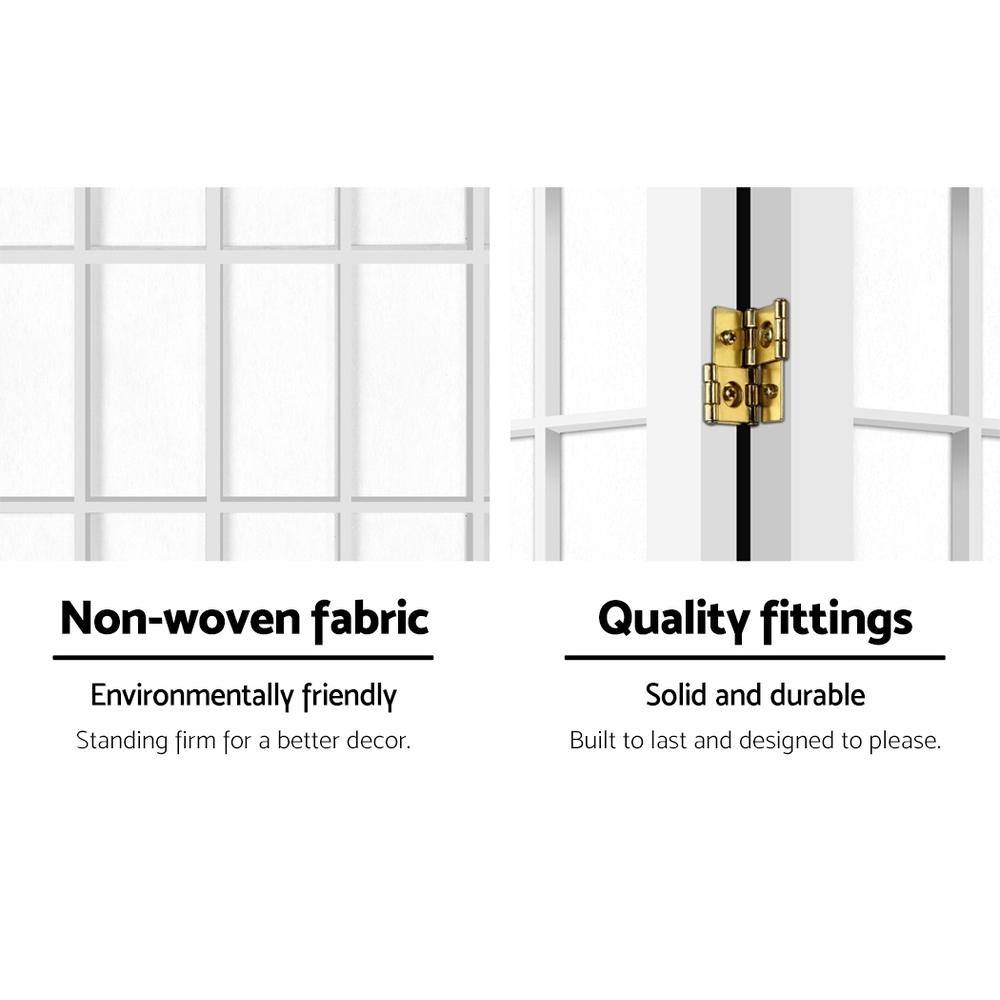 8 Panel Privacy Screen Room Divider Vintage White - House Things Furniture > Living Room