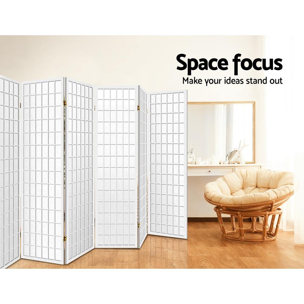 8 Panel Privacy Screen Room Divider Vintage White - House Things Furniture > Living Room