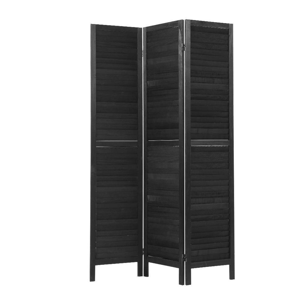 3 Panel Room Divider Privacy Screen Black - Housethings 