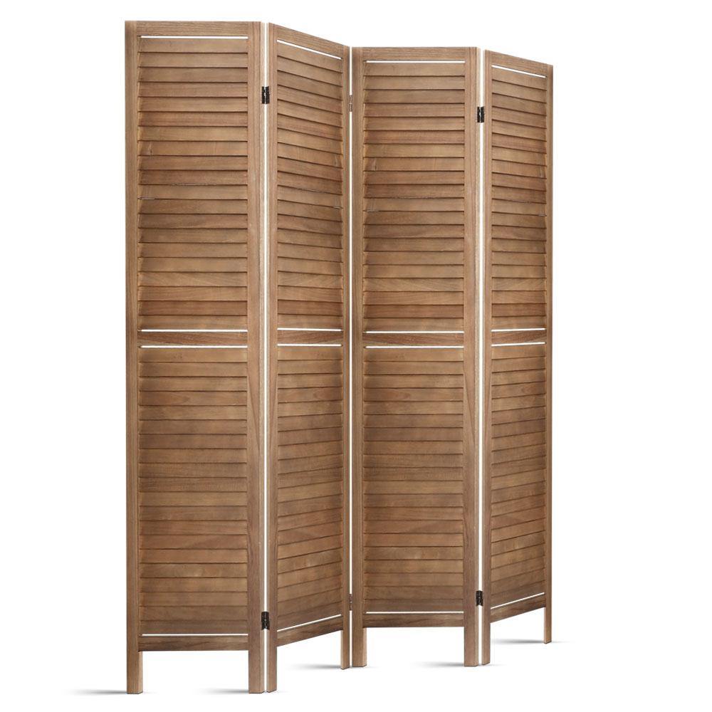 4 Panel Privacy Screen Brown - House Things Furniture > Living Room