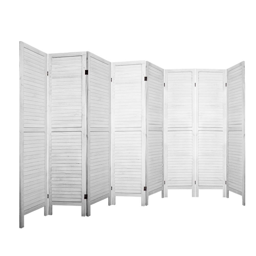 Room Divider Screen 8 Panel Privacy Wood Timber White - House Things Furniture > Living Room