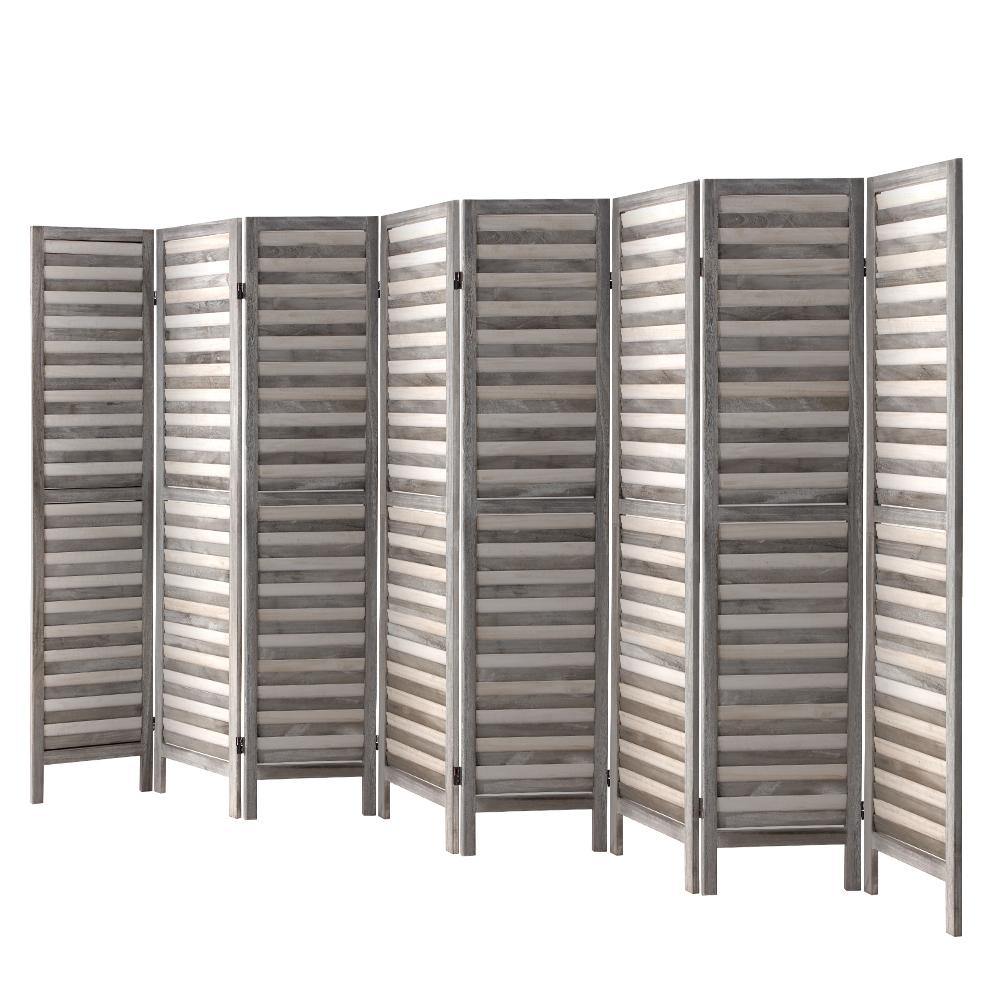 8 Panel Room Divider Privacy Screen Grey - House Things Furniture > Living Room