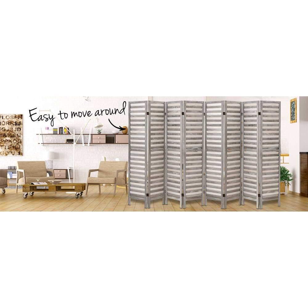 8 Panel Room Divider Privacy Screen Grey - House Things Furniture > Living Room